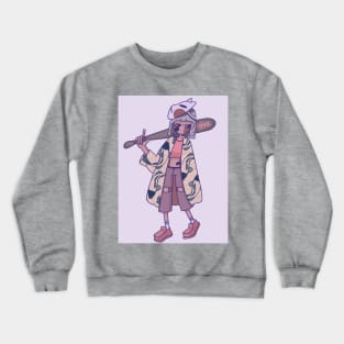 "Okaeri" Girl with bat. Crewneck Sweatshirt